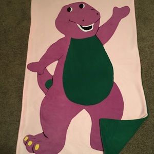 Barney inspired fleece blanket